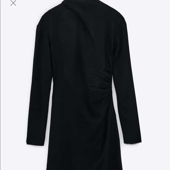 ZARA OPEN BACK BLACK MOCK NECK DRESS - Picture 2 of 4